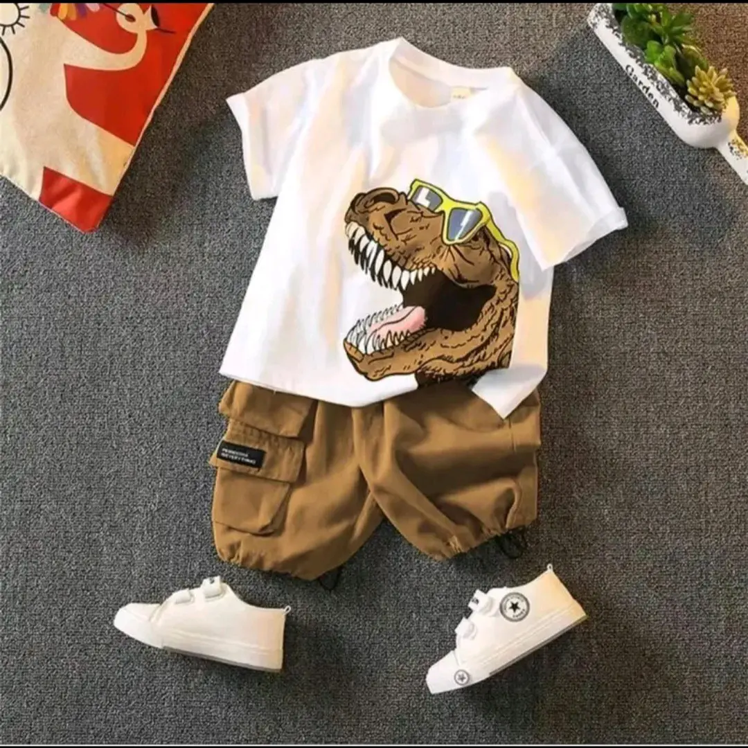 SETELAN ANAK LAKI-LAKI TERBARU MOTIF DINO KACAMATA USIA 1-5 THN Parsel