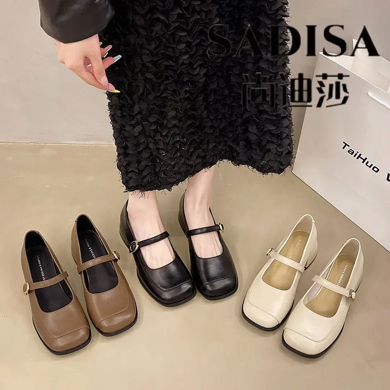 Giày Nữ, Phong Cách Mary Jane Thanh Lịch Cổ Điển Shangdisha, Thời Trang Mới Mùa Thu 2024, Giày Da Nhỏ Dễ Phối Đồ Giày Cao Gót Cao Cấp Shoes Women 4