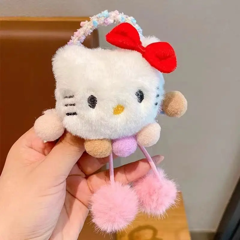 Dây Buộc Tóc Co Giãn Nhồi Bông Dễ Thương, Dành Cho Bé Gái, Thiết Kế Hoạt Hình Sanrio, Dây Buộc Tóc, Dây Cao Su, Phụ Kiện Cài Tóc, Phụ Kiện Tóc 6