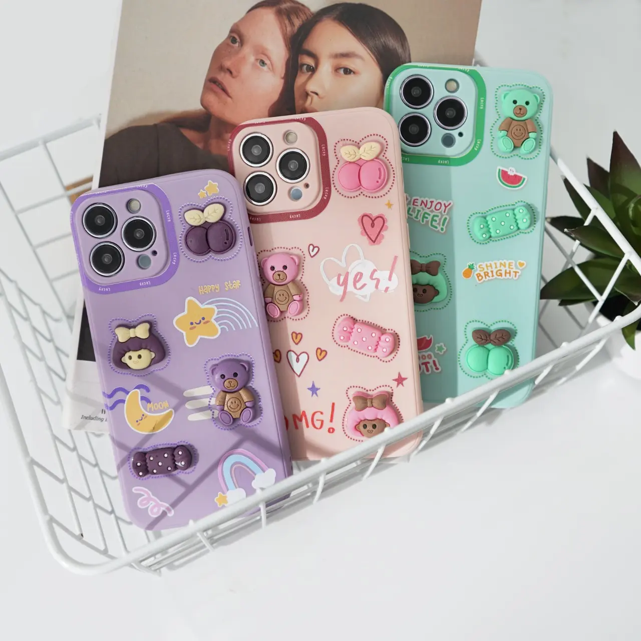 [3D-8] Case Macaron Protect For Op*o, S*msung, V*vo, Xi*omi, iph*ne, Re*lme, Infin*x | Case hp | Case motif Black Softcase