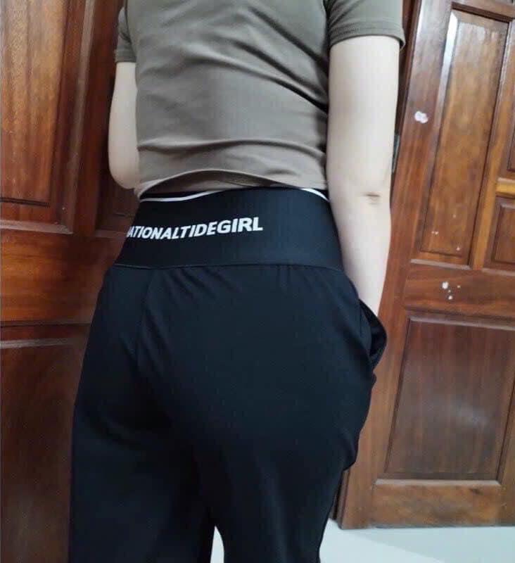 QUẦN BAGGY DÁNG DÀI CẠP CHỮ CHẤT UMI CO GIÃN BIGSIZE 55KG - 95KG CHO NỮ 3