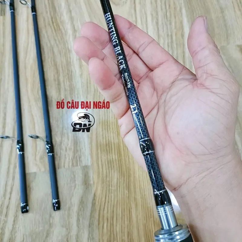 Cần câu cá lure Hungting black 2 ngọn Đại Ngáo | Độ cứng H/MH  ( Chuẩn Hãng Youmingbu ) ( tặng khoá link Leder ) Ngọn Cứng bạo lực 7