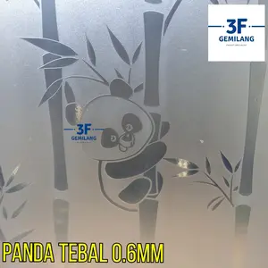 Fiber Pelapis Plastik Penutup Pagar Rumah Polos Motif PANDA joget super cute Meteran