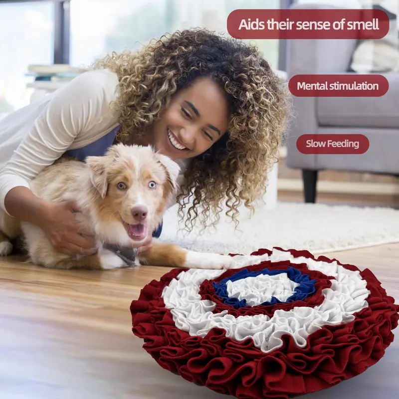 Non-slip Bottom Pet Sniffing Mat, Washable Pet Feeding Pad with Fixed Strap, Interactive Training Mat for Indoor Use, Dog & Cat Accessories 3