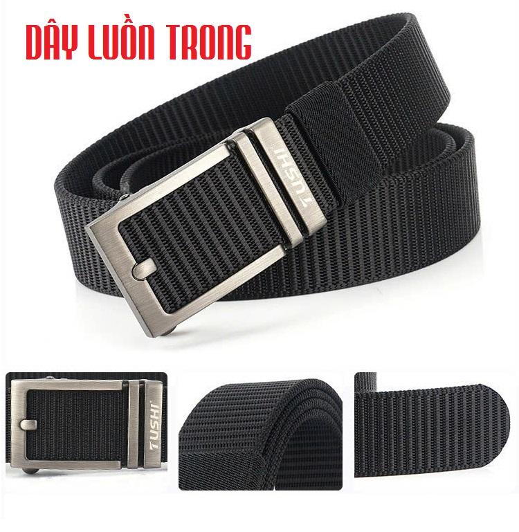 (KL4) Thắt lưng Nam dây luồn trong_vải Canvas siêu bền_Khóa tự động chắc chắn, tiện lợi - Dây nịt Nam (Dây nịch)_vải dù cao cấp