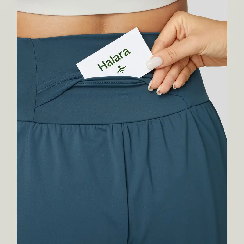 Halara Super High Waisted Back Pocket & Side Hidden Pocket 2-in-1 Yoga/Running/Cycling Shorts 5''-Longer Length, Stretchy Comfortable Fit for Gym and Casual Activities #DealDrops #Summer 3