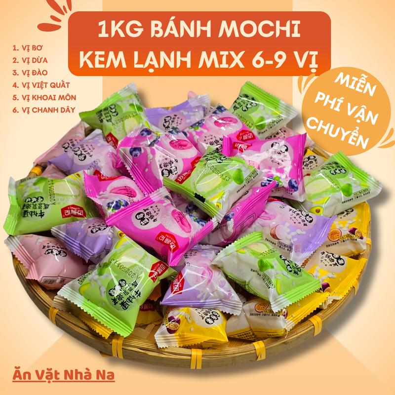 [FreeShip] 1kg Bánh Mochi Kem Lạnh Có 13 Vị: Đậu Nành, Bơ, Xoài, Đào, Khoai Môn, Sầu Riêng, Socola, Chuối, Cam, Việt Quất, Chanh Dây [Ngày In Trên Bánh Là NSX, HSD 120 Ngày] Food Snack Ăn Vặt