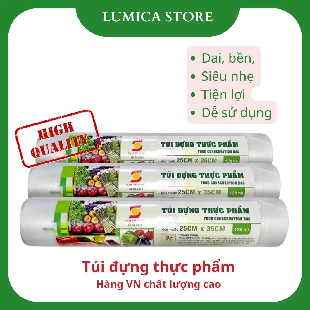 Túi đựng thực phẩm tự hủy sinh học, bảo quản thực phẩm an toàn cho khỏe con người và môi trường - 120 túi/ cuộn