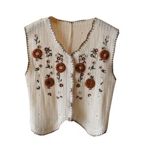 Áo gile thêu hoa nhỏ ba chiều phong cách Hàn Quốc cho nữ Phong cách Mori mới cho mùa xuân Áo cardigan len dáng ôm vừa đẹp vừa dễ phối