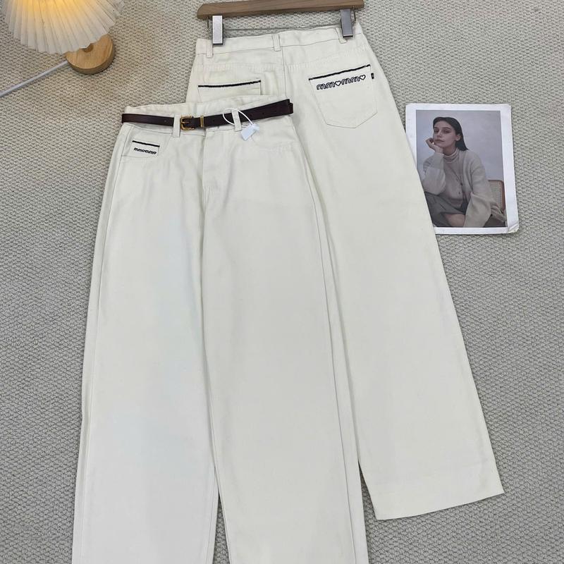 Quần bò xuông thêu be  hách dáng   , jeans quần xuông nữ 5