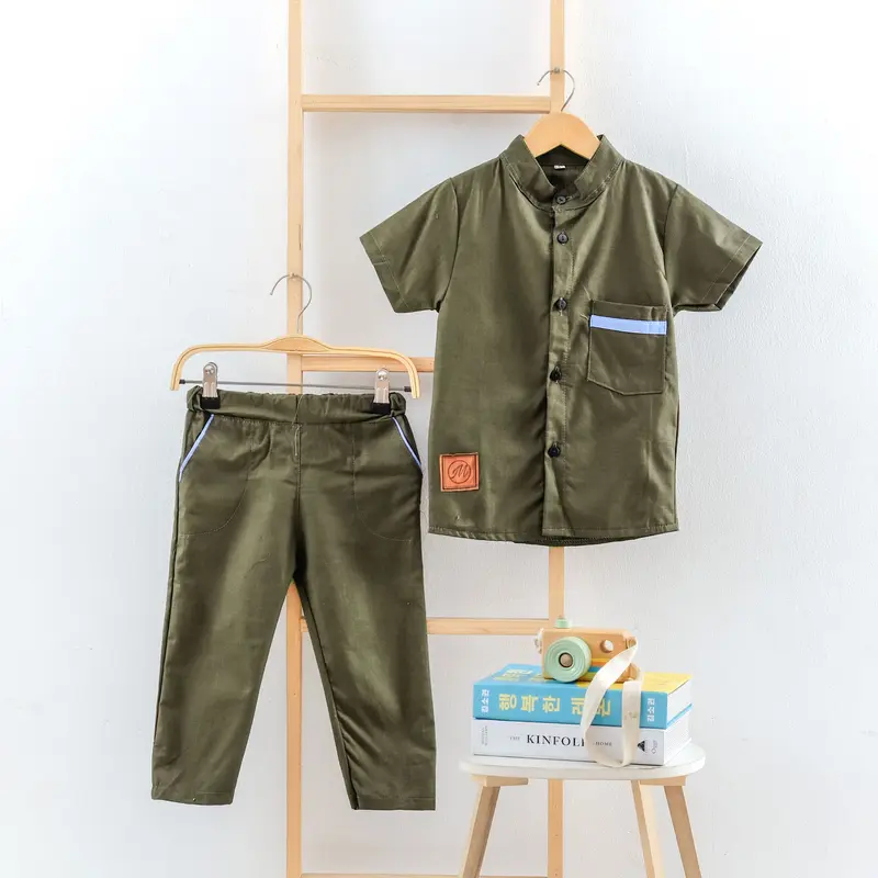 Stelan kemeja Koko Anak - Katun Sigaret Baju Celana STELAN KOKO ANAK Muslim Setelan koko anak, stelan koko set el pas 0-3 tahun size m(3-4thn) 3-4 tahun baju koko anak laki 3