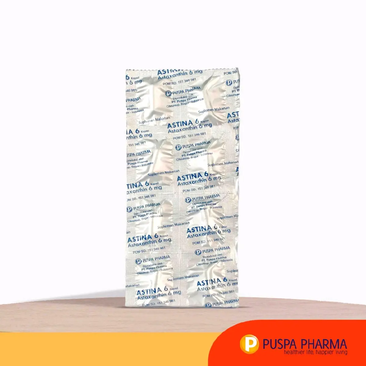 Astina 6 (Strip) - Astaxantin 6mg Puspa Pharma isi 10 kapsul