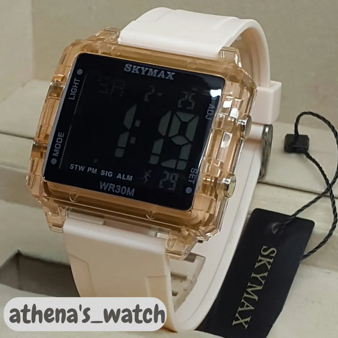 Jam tangan original skymax 2119G kotak Digital UNISEX Pria Wanita tahan air Bisa Berenang BERGARANSI Digital Kemewahan Free Baterai Cewek Cowok Watches