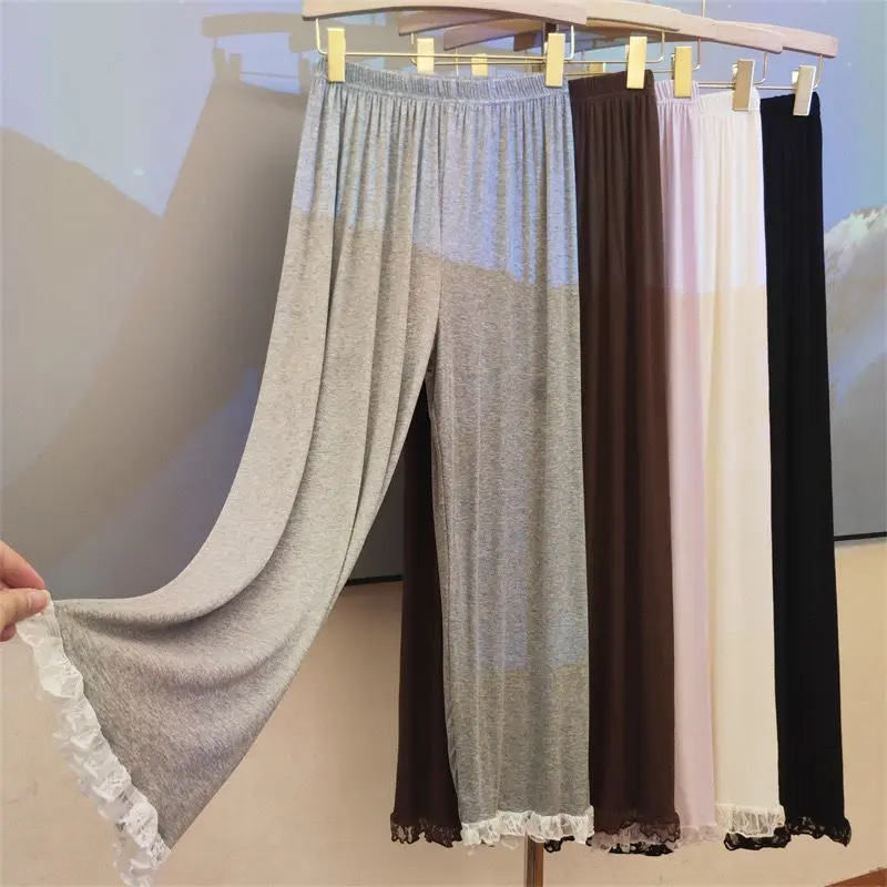 Quần Ngủ Pijama, Cao Cấp, Dành Cho Nữ, Màu Trơn Thường Ngày Thích Hợp Đi Bộ Trong Nhà, Mùa Thu Và Mùa Đông, Ngoại Cỡ (101240,00 Kg-150,00 kg), Hàng Mới Về