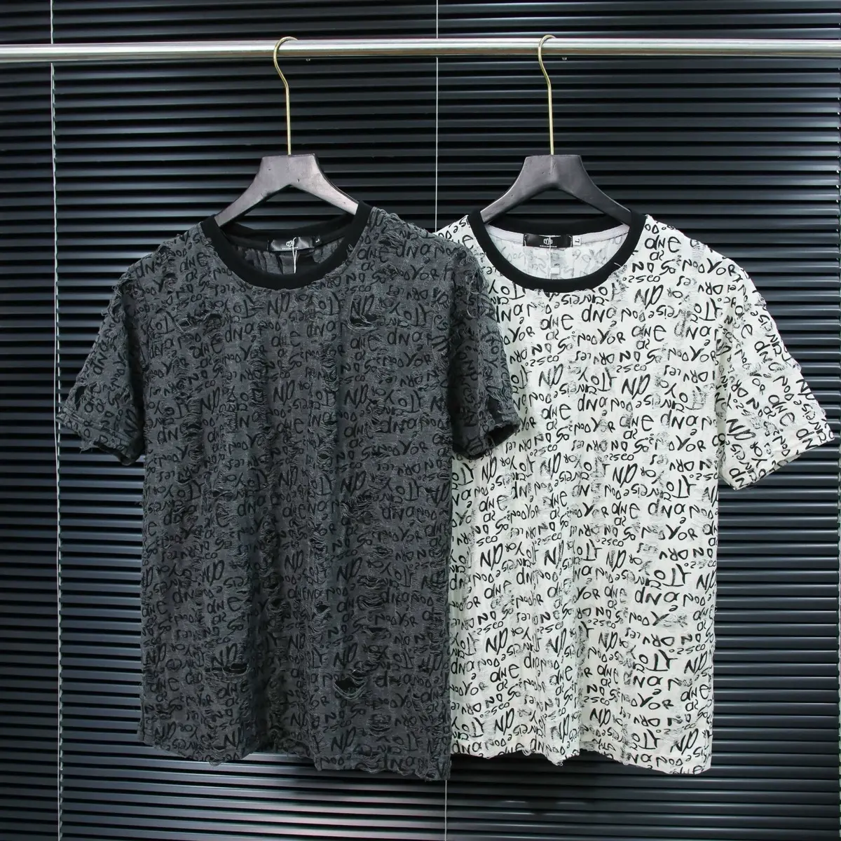 Áo thun cổ tròn nam, nữ wash rách nhung xước xịn xò cao cấp, Menswear