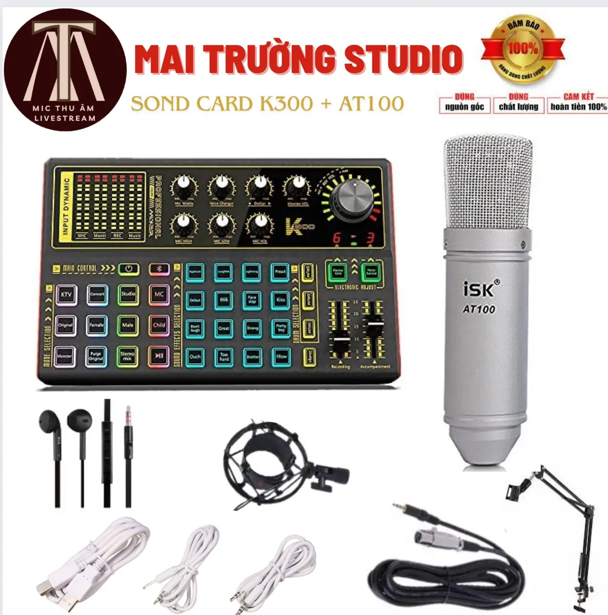 sound card k300 míc at100 màu xám