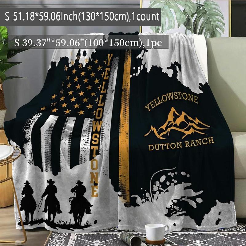 Yellowstone National Park Pattern Blanket, 1 Count Soft Comfortable Throw Blanket, Warm Napping Blanket for Home Office Travel Camping 4