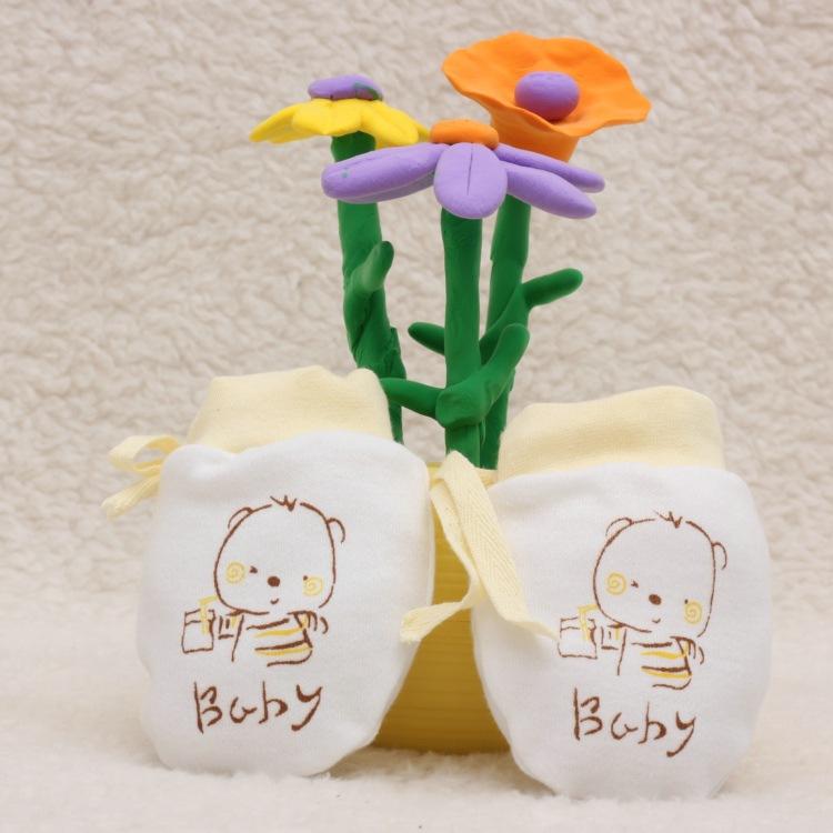 New Baby Gloves Cute Cartoon Infant Pure Cotton Scratch Newborn MittsBoy Fabric Care 8