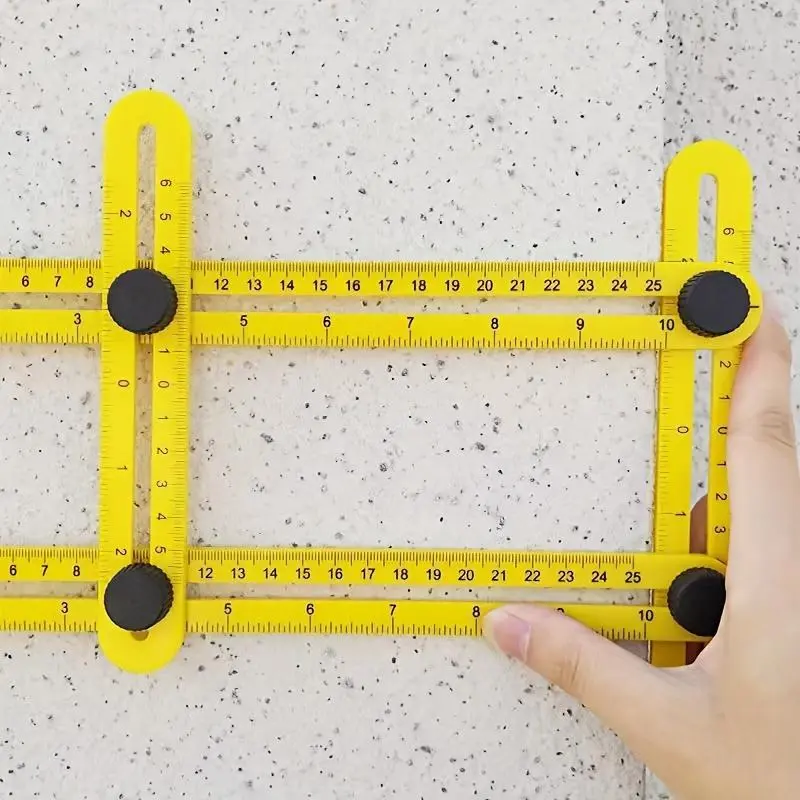 Multipurpose Folding Ruler, Durable Multi-angle Square Ruler, Collapsible Plastic Ruler, Multifunctional Measuring Tool 5
