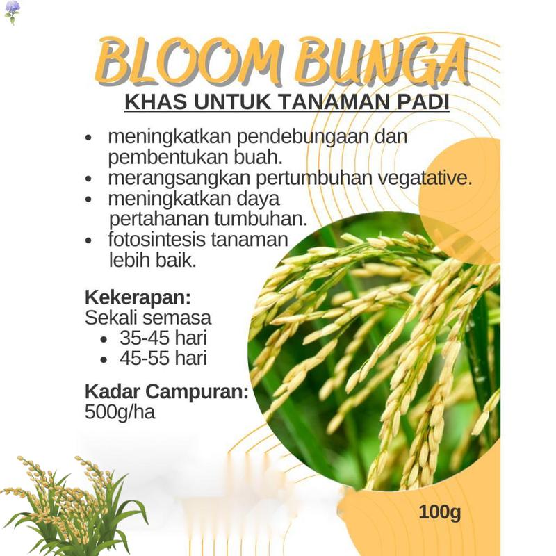 Penyuap nasi Rice fertilizer Baja Padi banyak bunga/ Bloom Bunga ...
