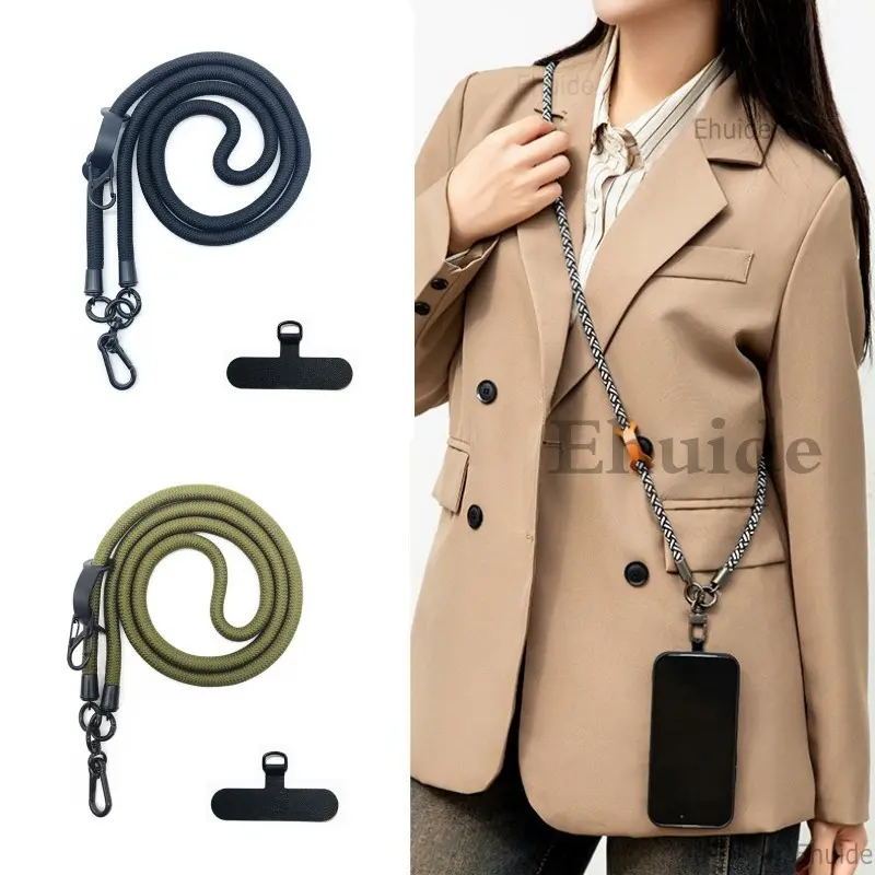 10MM Thick 120CM Length Cell Phone Case Lanyard Adjustable Necklace Outdoor Universal Mobile Anti-lost Wrist Strap Crossbody phone lanyard iphone 16 plus  case