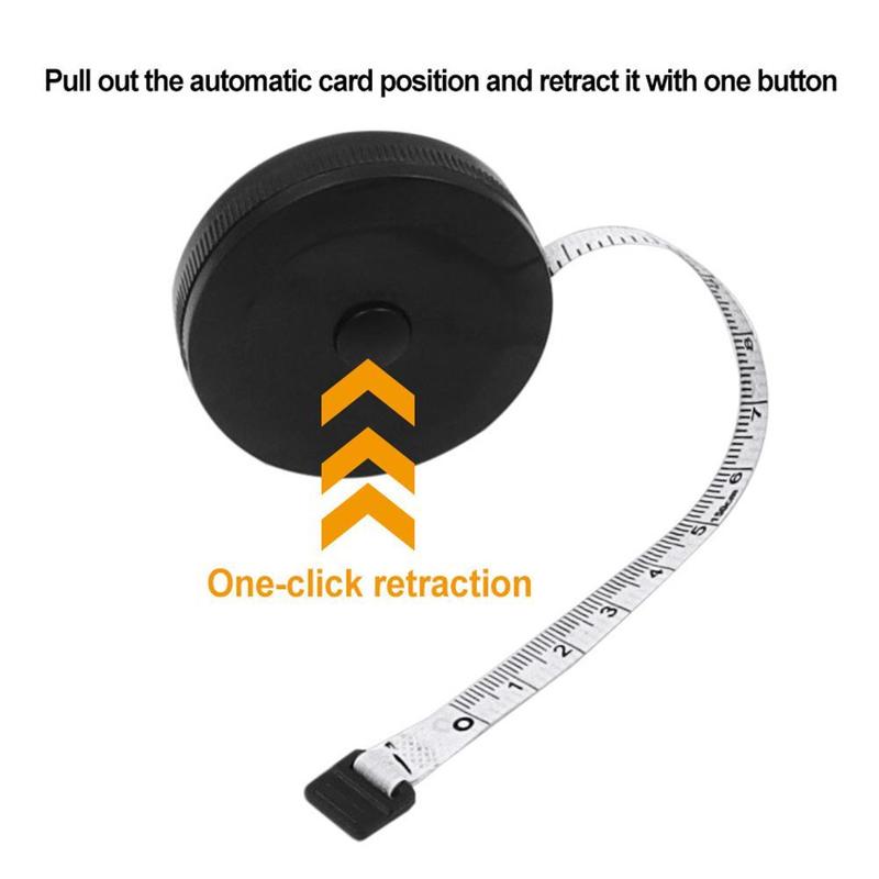 Product Introduction of Ruber Automatic Telescopic Plastic Soft Ruler Black Small Meter Roller Gifted Measuring C6N9 38