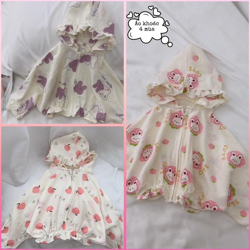 Áo Khoác 4 Mùa xuân hạ thu đông tránh nắng tránh gió cho bé gái 5-12 kg