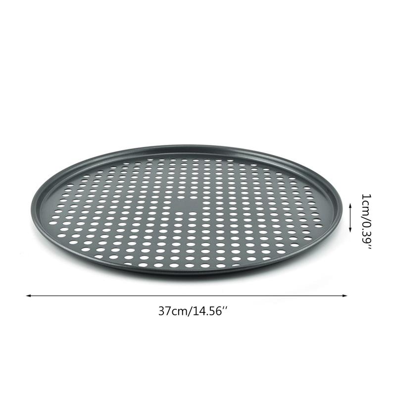 Pizza Pan Pizza Baking Plates Non-stick Bakeware Pie Pan Crisper Tray with Hole Round Professional Stainless Steel Plate Kitchen Pasta Utensils Oven 2