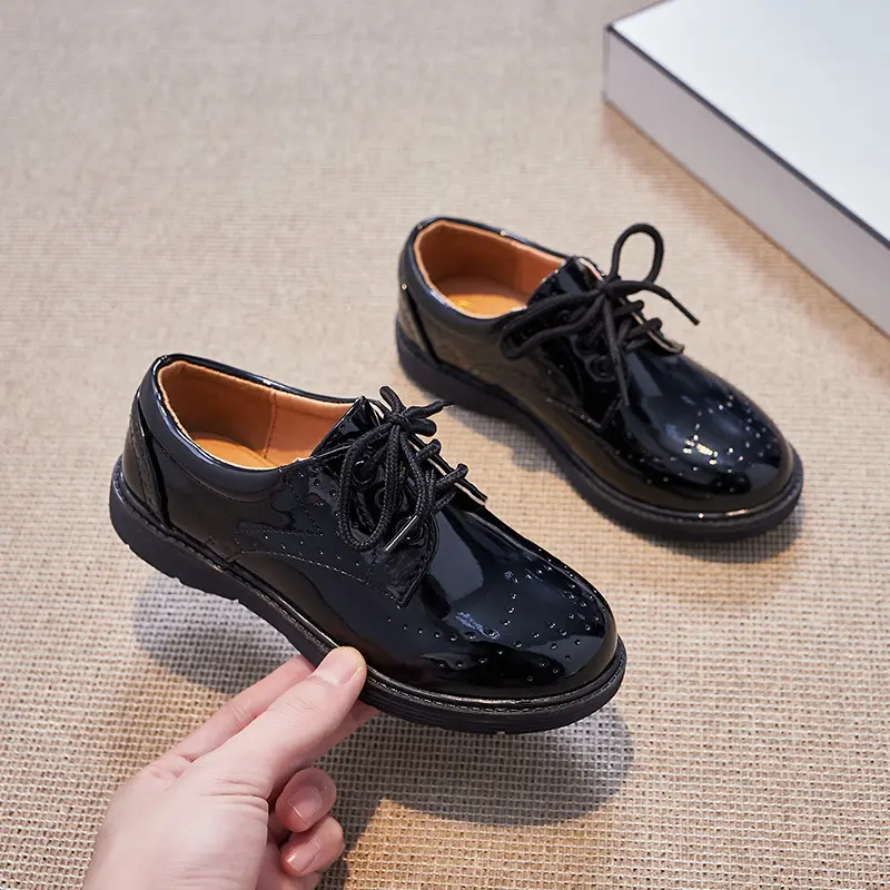 Campus Performance Shoes Spring Fashion New Shoes Boys' Leather Shoes Middle and Big Children Students British Style Shoes