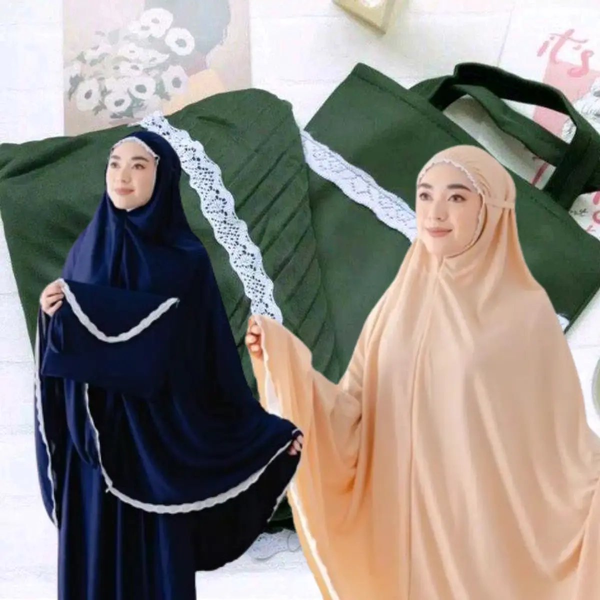 Mukena Jumbo Hyget Polos Renda Premium fashion mulism Muslim Dewasa Wanita