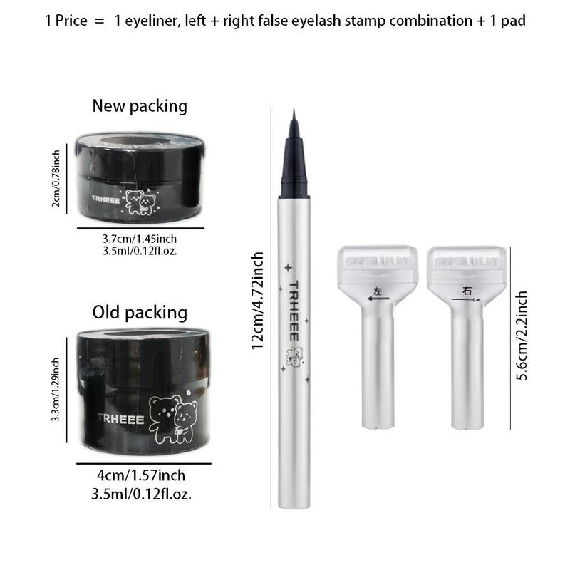Product Introduction of Eyeliner Stamp Kit, 2 Counts/set Charming Eyeliner Pen & Eyeliner Stamp, Eye Makeup Tool, Professional Daily Makeup Accessories 1