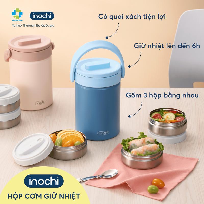  Hộp Cơm Giữ Nhiệt Inochi Fuji 1700-1800ml - Inox 304 Giữ Nóng Lâu Dung Tích Lớn hộp đựng thực phẩm 