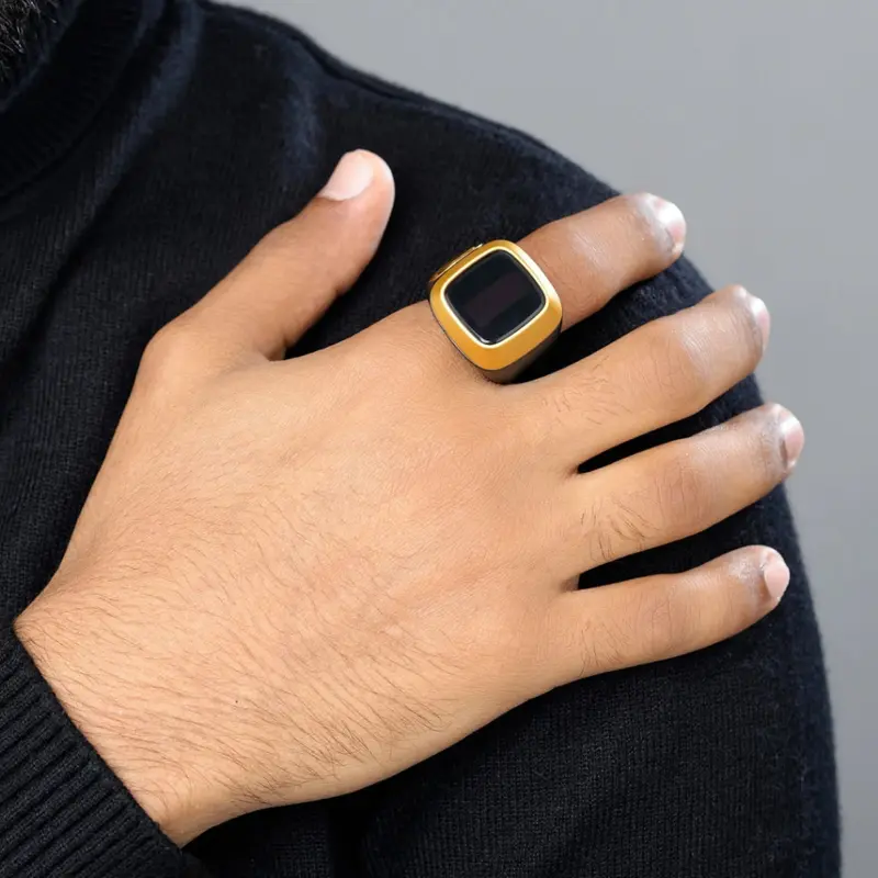 iQibla Zikr Ring Lite E01 Cincin Tasbih Digital Hitung Zikir Harian Muslim Modern Baterai Tahan Lama Cincin Zikir Bonus Adaptor Black Gray 2