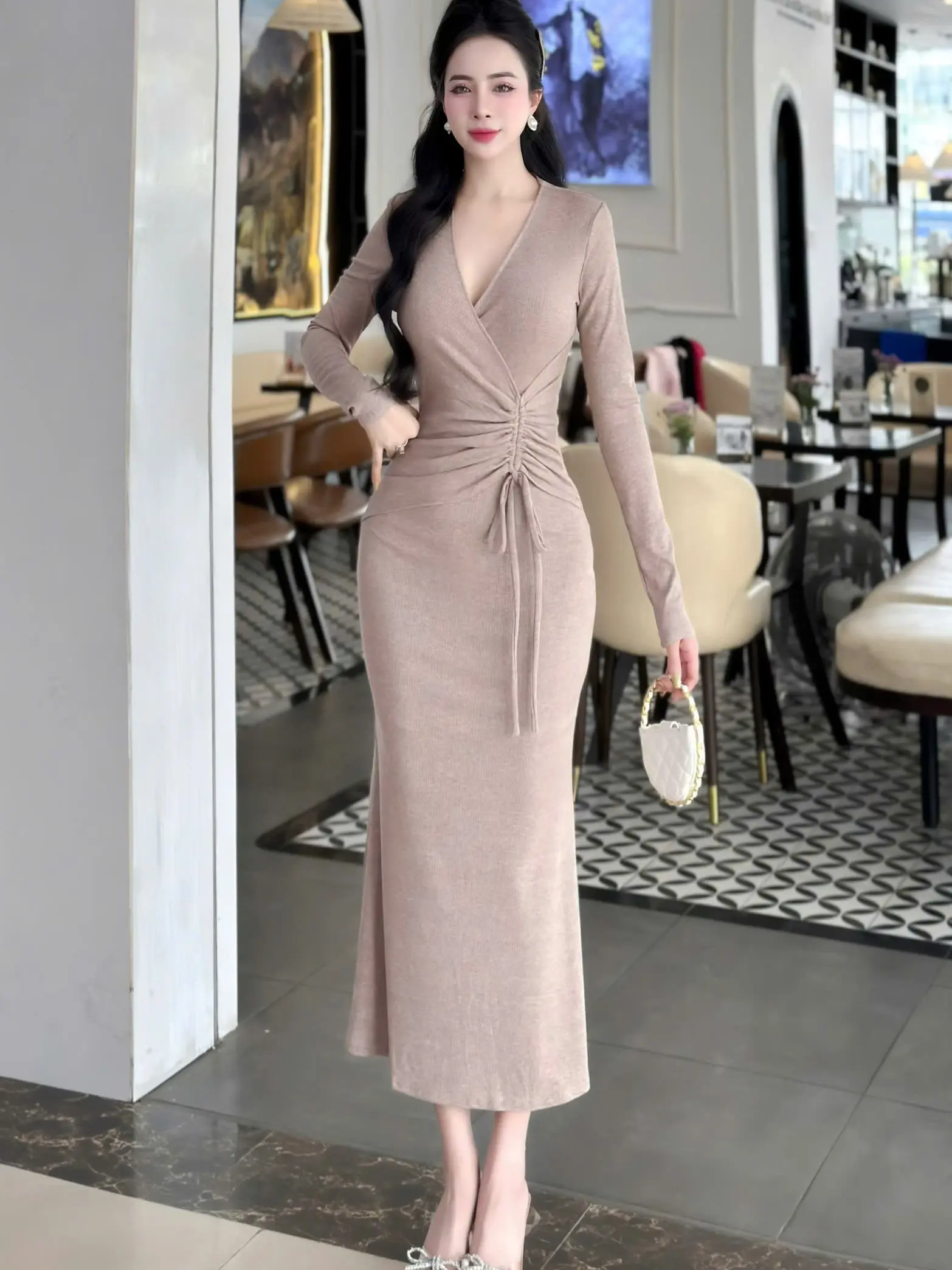 Zámi FS- C72- Váy  Body  Rút Dây Eo Thanh Lịch, Đi Tiệc Dành Cho Nữ