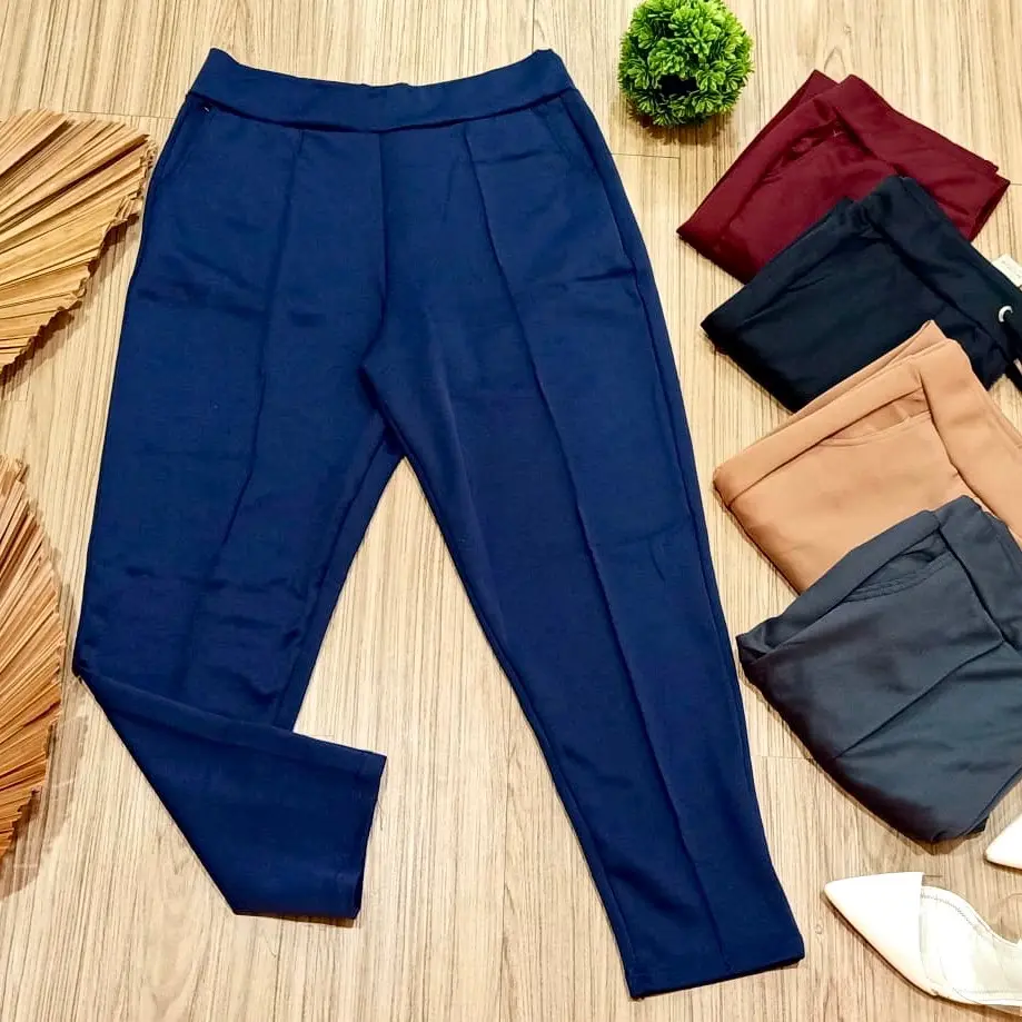 (POLOS) Celana Cewek Jumbo Big Size Scuba Melar Panjang