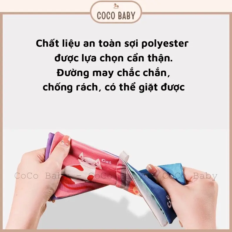 Bộ đồ chơi vải cho bé kích thích thị giác, nhiều chủ đề, nhận biết động vật, xe, hoa quả. Đồ chơi giáo dục sớm bé 3 tháng+ 2