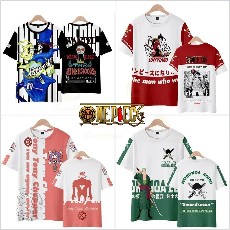 Áo Thun Anime One Piece, Phong Cách Nhật Bản, Thiết Kế 3D, Dành Cho Người Lớn, Thời Trang Mùa Hè, Áo Thun Thường Ngày Quần Áo Bé Trai, ngắn Tay, Có Cỡ S-6XL, Áo Người Lớn
