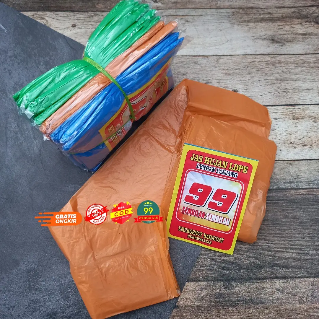 isi 12 Pcs Atasan 99 - jas hujan ponco/atasan mantel Tahan air Plastik
