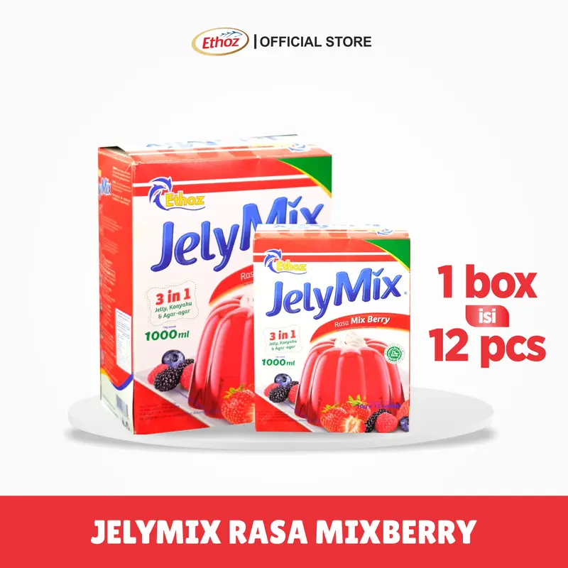 ETHOZ JelyMix 3in1 Jelly powder / tepung Jeli Agar Konyaku bubuk 1000 ml x 12 pcs 5