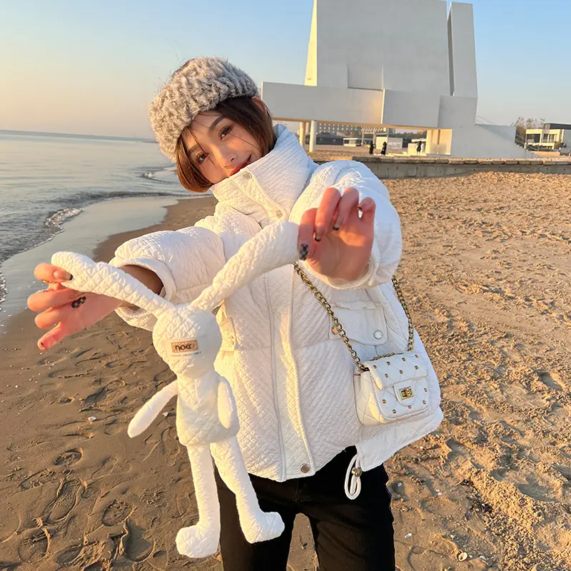 Short Cotton Coat Women's 2023 New Casual Fashion Loose Rabbit Doll Cotton Padded Clothes Thickened Autumn Winter Coat
