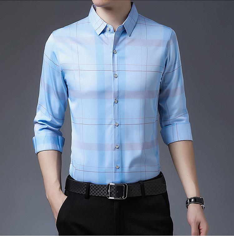 Product Introduction of Áo Sơ Mi Nam Dài Tay, Phong Cách Doanh Nhân Thường Ngày Áo Sơ Mi Kẻ Sọc, Thích Hợp Cho Mùa Xuân Và Mùa Thu, Hàng Mới Về Năm 2024 5