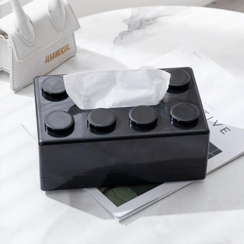 Product Introduction of ⚡Creative Tissue Holder Building Blocks with Spring Tissue Box Wall-mounted Perforation-free Paper Holder Paper Storage Box Paper Organizer Kotak Tisu Paper Extraction Box Napkin Box 17