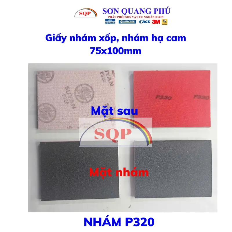 Nhám xốp 75x100mm P180 P240 P320 P400 P500 P600 P1200 P1500 P2000 P3000 có 1 mặt dính nhám chà đánh bóng 4