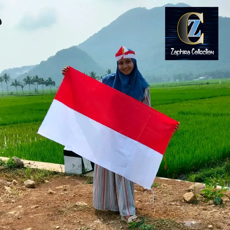 bendera merah putih ukuran 120×80 bendera rumah pakai  Tali 2