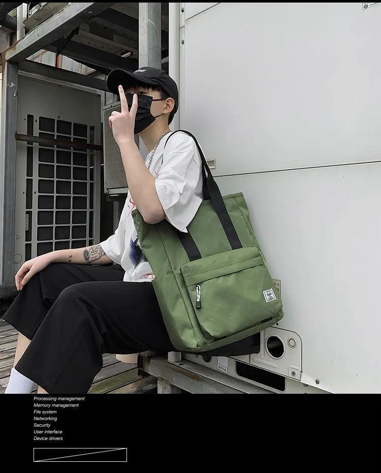 Product Introduction of Japan Fashion Tote & Shoulder Bag Nylon Waterproof Big Capacity Men Shoulder Bag Tote Bag Briefcase for Men Birthday Gift 1
