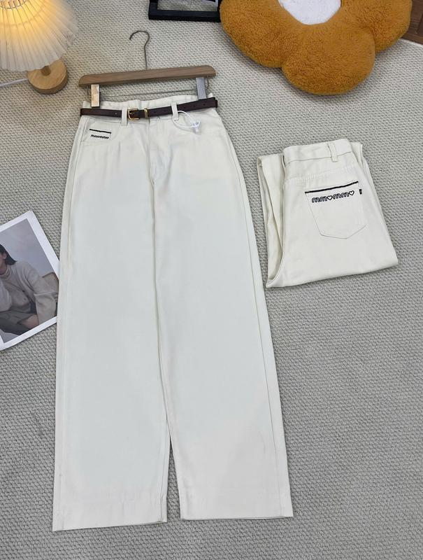 Quần bò xuông thêu be  hách dáng   , jeans quần xuông nữ 1
