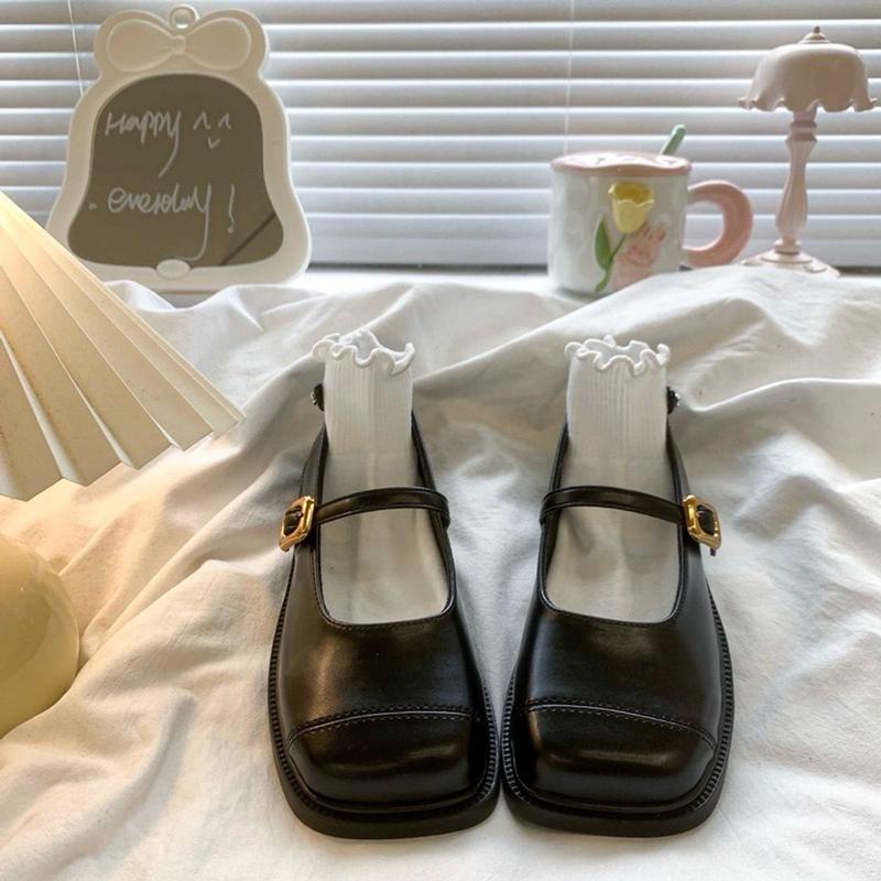 Giày Nữ Búp Bê Đế Bệt 3 Màu Thời Trang Cao Cấp Mũi Vuông Khóa Cài BETKHOACAI0 Shoes 6