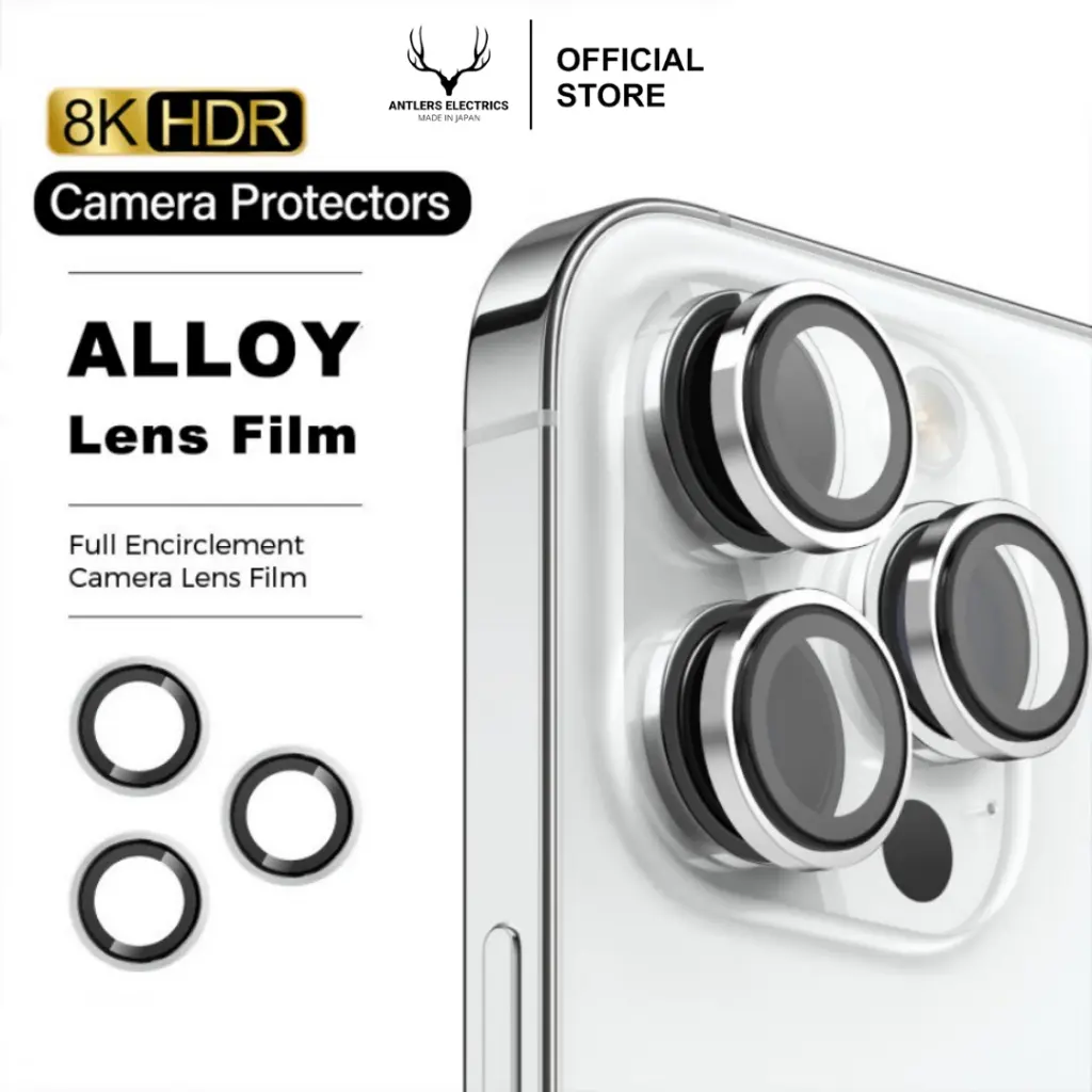 AntlersElectrics Camera Glass Ring Metal Aluminium Back Camera Protector Anti Gores Kamera for iPhone 16 16 PLUS 16 PRO 16 PRO MAX 15 PLUS 15 PRO MAX 14 PLUS 14 PRO MAX 13 PRO MAX 12 PRO M