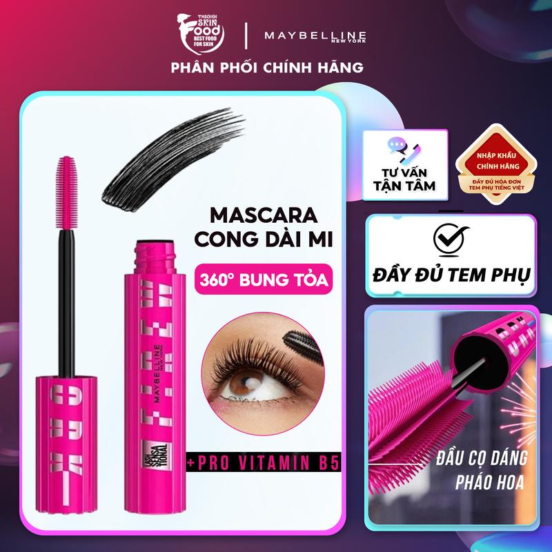 Mascara Chuốt Mi Cong Dài, Tỏa Mi 360 Độ Maybelline Mascara Firework Lash Sensational Waterproof 8.75ml Trang Điểm Cosmetic Mỹ Phẩm