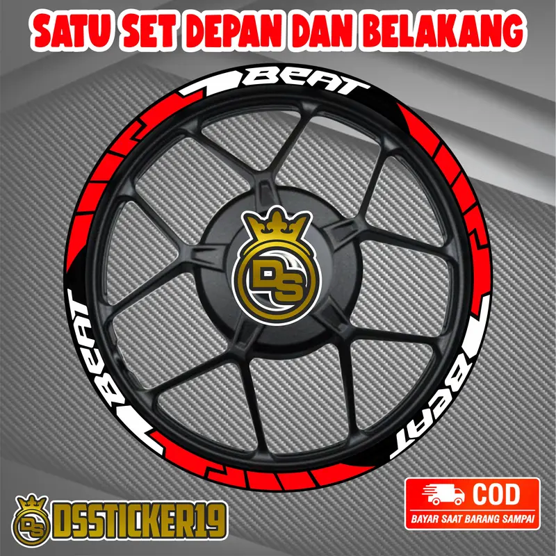 STIKER VELEG HONDA BEAT BARU DAN LAMA STICKER CUTTING LIS VELG BEAT Motorcycle 0